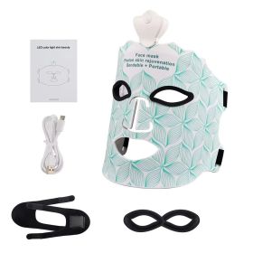 Silicone Led Facial Face Mask Neck Portable 7 Colors Led Red Light Therap Skin Care Face Mask Beauty Skincare Spa