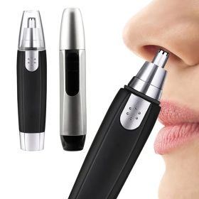 Nose And Ear Hair Trimmer Portable Electric Professional Painless Eyebrow & Facial Hair Trimmer For Men And Woman (Color: BLACK)